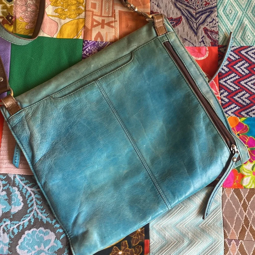 HOBO Teal Turquoise Leather Crossbody Bag